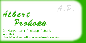 albert prokopp business card